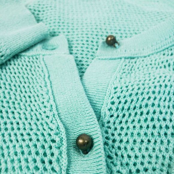 American Eagle Mint Green Mesh Knit Cardigan Sweater Sz XS - Picture 8 of 12
